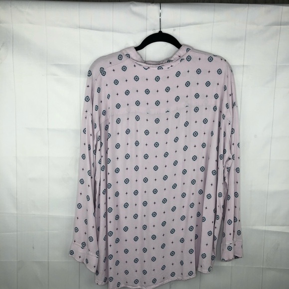 Free People Printed Light Purple Long Sleeve Top - Picture 5 of 6